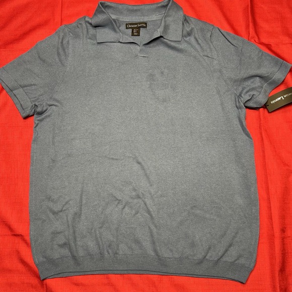 Christian Lacroix Pima Cotton T-Shirt Mens Medium Short Sleeve Crew Blue - Picture 1 of 9